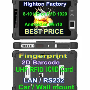 HR818A Hidon 8'' Android Rugged Tablets Industrial Pad Pc With Optional NFC 2d Barcode Scanner and FBI Fingerprint Scanner thumbnail-2
