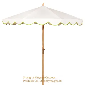 Wooden Garden Umbrella With Double Pulleys and Ropes for Swimming Pools, Luxurious and Large Outdoor Umbrella thumbnail-2