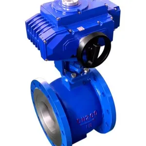 Hard Sealed Cast Steel Material Flange Connection Electric Cast Steel V-type Ball Valve thumbnail-2