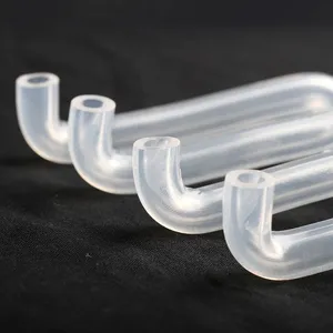 Custom High Temperature Resistant Transparent Food Grade Silicone Rubber 90 Degrees Elbow Hose for Bobble Tap Water Dispenser thumbnail-2
