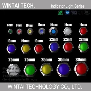 Wintai-Tech 22mm Waterproof Indicator Light With Metal Housing and LED Bulb thumbnail-1
