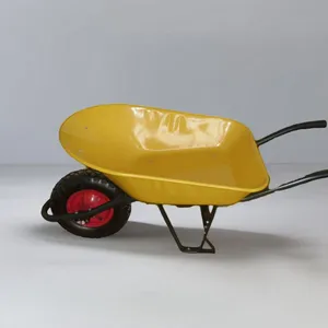 Reinforced Steel Tray Wheel Barrow With Deep Tray for Farm Tool Traders Private Label Service for Outdoor Material Moving in Africa thumbnail-1