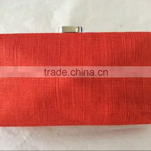 Fashion Bright Color Satin Linen Clutches Purse Fabric Party Bags thumbnail-2