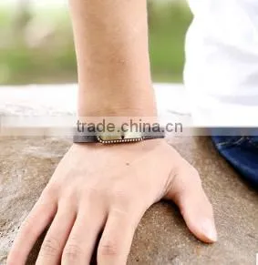 Wholesale Cross Stainless Steel Men's Fashion Leather Bracelet 2016 thumbnail-3