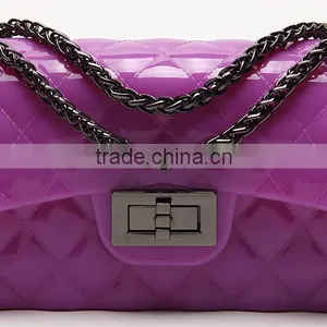 Ling Grid Chain Jelly Handbag Fashion thumbnail-1