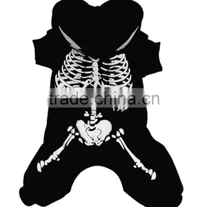 Wholesale Luminous Shock Dragon Spring Autumn Fleece Skeleton Pattern Black Dog Clothing Pet Clothes thumbnail-2