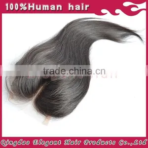Qingdao Elegant Hair Drop Shipping Natural Color Middle Parting Lace Closure Peruvian Hair thumbnail-2