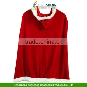 Womens Christmas Adult Mrs Santa Claus Fancy Dress Cappa Cloak Cape thumbnail-3