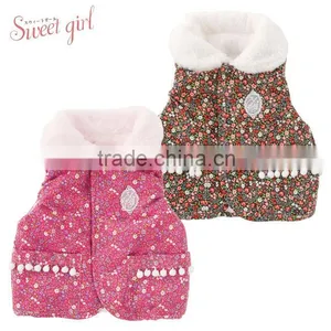 Japanese Wholesale Products High Quality Flower Pattern Baby Winter Cute Toddler Vest Children Clothing Kids Wear Infant Clothes thumbnail-3