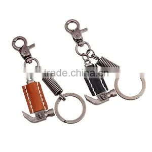 2015 Hot Sale Leather Keychain With Pendant Hammer and Big Ring thumbnail-6