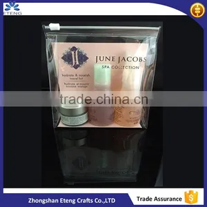 Best Popular Custom Logo PVC Zipper Bag,transparent Cosmetic Bag With Insterted Card thumbnail-1