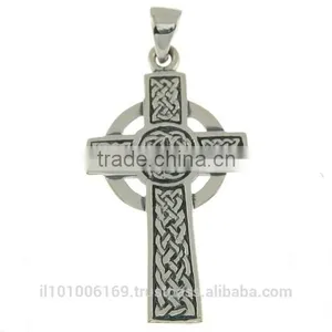 Medium Celtic Cross Silver Pendant, Pn145 thumbnail-3