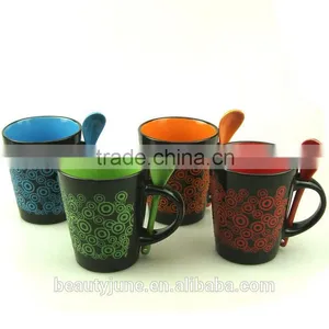 White Ceramic Mugs Personalised Mugs With Spoon for Christmas Best Selling Products thumbnail-2