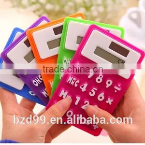 Promotion Calculator Gift Mini Silicone Porket Solar Power Calculator / Logo Customized OEM Electronic Manufacturer thumbnail-3