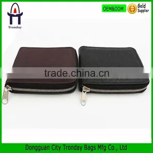 Brown Fabric Mens Wallet Black PU Money Clip Wallet for Men With Zipper Closure thumbnail-1