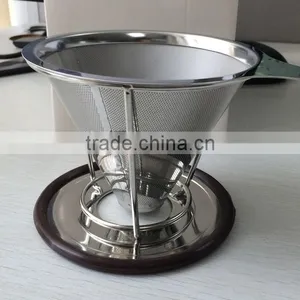 2/4 Cup Coffee Dripper Stainless Steel Mesh Micro Filter thumbnail-2