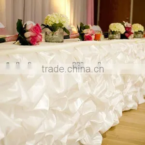 Luxury Satin Ruffled Table Skirting Style,table Skirting for Wedding Quality Choice thumbnail-1