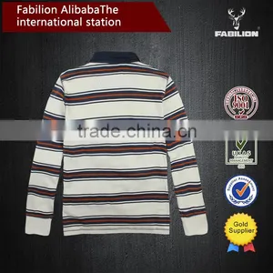 2016 OEM Wholesale China Men's Fashion Color Stripe for Softextile Polo Shirt thumbnail-1