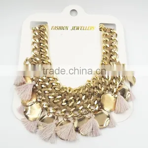 Delicate Bib Necklace Gold Statement Snake Chain Necklace thumbnail-1