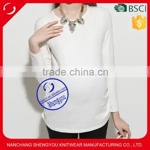 Wholesale 95% Cotton 5% Spandex Plain Maternity Clothes Blank Maternity T Shirts thumbnail-1
