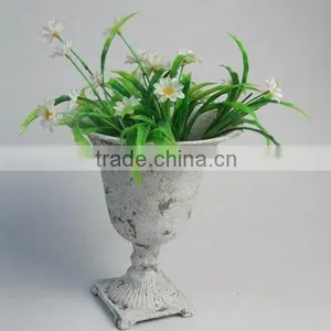 Antique Decorative French Style Metal Flower Vase thumbnail-1
