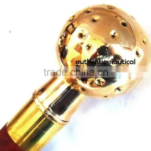 VINTAGE STYLE WALKING CANES-BEAUTIFUL BRASS FOOTBALL HANDLE WALKING CANES-VINTAGE WALKING CANES Wk1171 thumbnail-3