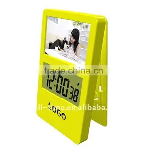 Desk Digital Clip LCD Alarm Calendar Clock Best for Promotion Gift Meet CE and Rohs thumbnail-1