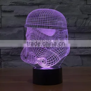 White Knight Shape USB + Battery Operated 3d Acrylic Illusion 7 Color Changing Night Light for Children Led Magnetic Lamp thumbnail-4