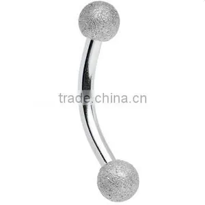 Sandblasted Curved Eyebrow Ring thumbnail-2