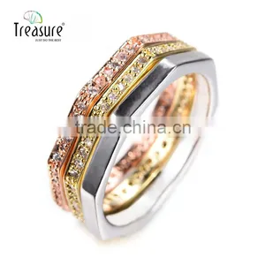 Multi-color Charming Wholesale Jewelry Fashion Diamond Engagement Ring Zircon Ring thumbnail-1