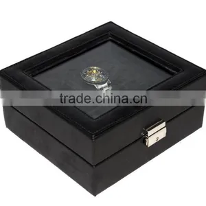 Exquisite Custom Makeing Black Pu Leather Watch Storage Box thumbnail-2