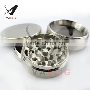HERB GRINDER: High Quality Premium Craftsmanship! Large Silver 2.5" 4 Part Zinc Alloy Herb, Spice, Tobacco, and Pollen Grinder. thumbnail-2