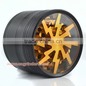 VA Lightning Grinder 2.5 Inch Herb Grinder Aluminium Golden Grinder Wholesale Herb Grinder/CNC Herba Custom Logo is Free thumbnail-4