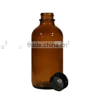 4oz Amber Glass Bottle With Plastic Cap thumbnail-1