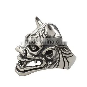 New Cool Punk Man's Titanium Steel GENUINE Quality Black Skull Ring Size thumbnail-5