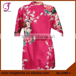 2304 Wholesale Children Peacock Pattern Silk Satin Robe thumbnail-6