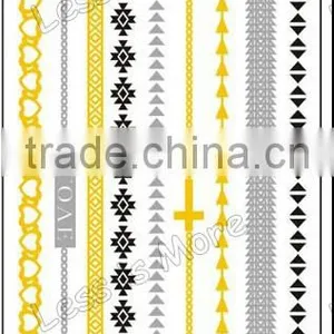 Metallic Gold Silver Black Flash Temporary Tattoo thumbnail-1