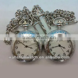 Latest Trend Design Steel Chain Silver Color Japan Movt Quartz Pocket Watch thumbnail-1