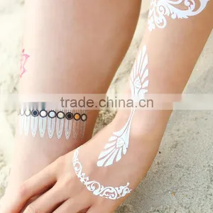 Adhesive Body Jewelry White Tattoo Sticker thumbnail-6