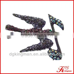 Purple Swallow Crystal Brooch Pin thumbnail-1