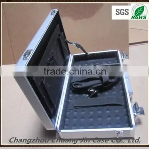 Silver Aluminum Computer With Foam Inserts Box Small Round Thin Aluminum Computer Case With Handle thumbnail-1