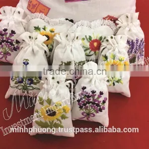 Size 10x15 cm Spa Sachet Flower Hand Embroidery Cloths Fragrant Bag thumbnail-4