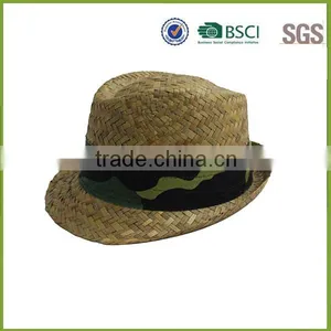 Yellowish Brown Straw Hat Blank Crochet Straw Hat thumbnail-2