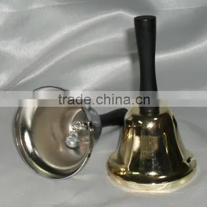 5" Table Bell With Wooden Handle for Reception A12-H02 Gold Plated(A324) thumbnail-1