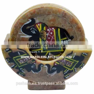 Soapstone Tea Coaster Set, Exporter of Handicrafts Item thumbnail-1
