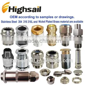 IP68 CE RoHS Metal Nickel Plated Copper Cable Gland thumbnail-1