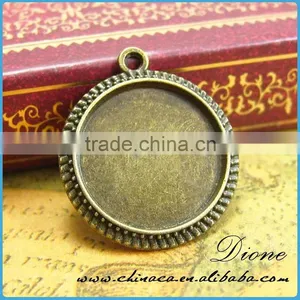 Wholesale Blank Pendant Settings Cameo,Antique Bronze Cabochon Setting Pendant thumbnail-3