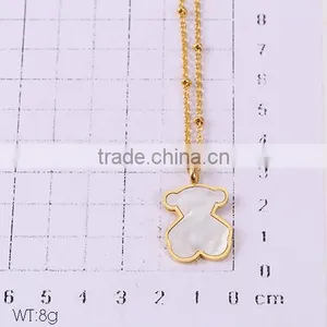China Top Wholesale Fashionable Teddy Bear Shell Gold Long Chain Necklace thumbnail-1