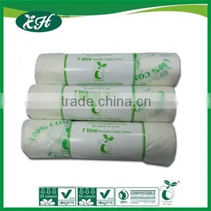 Biodegradable Dustbin Plastic Bag From Corn Starch for Household thumbnail-5