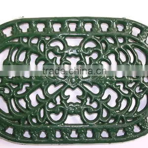 Green Cast Iron Cooking Trivet thumbnail-1